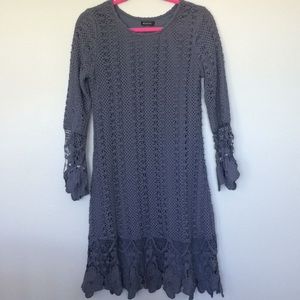 Blue lace- long sleeve dress